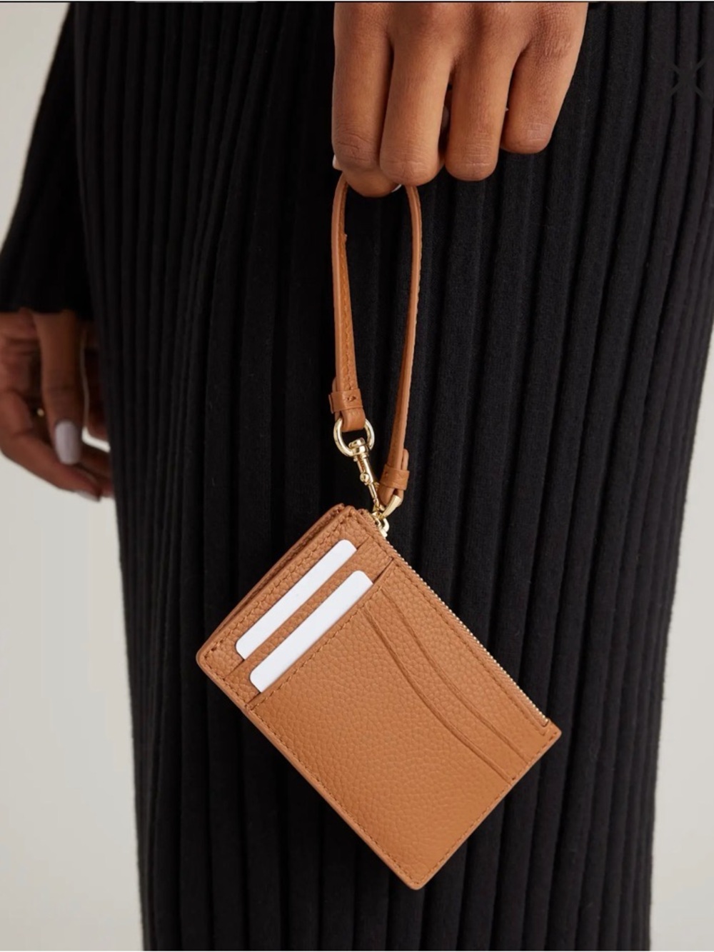 Quince New Italian Leather Wristlet Wallet in Cognac - Picture 3 of 5